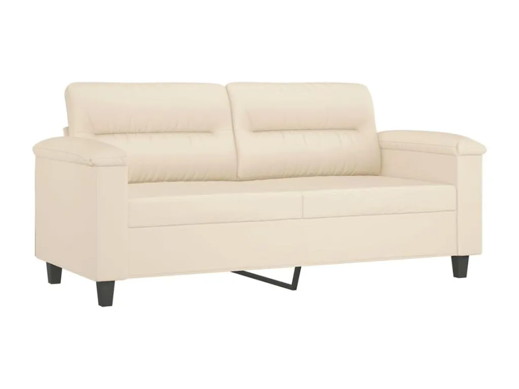 Sofá de 2 plazas con cojines tela de microfibra beige 140 cm KIWS50252