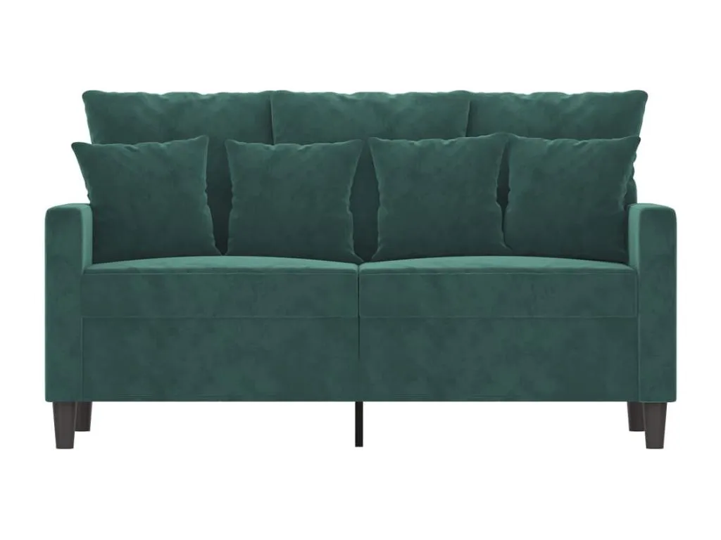 Sofá de 2 plazas de terciopelo verde oscuro 120 cm