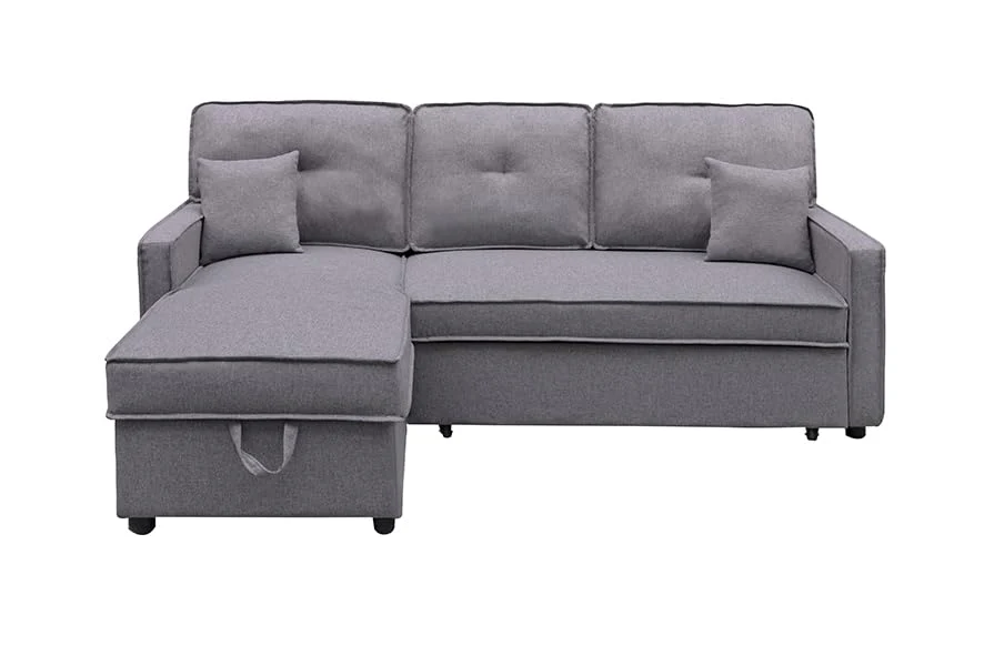Sofá chaise longue cama 3 plazas con arcón gris