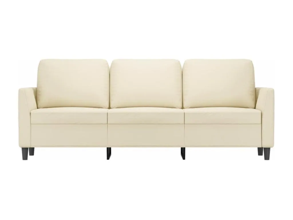 Sofá de 3 plazas de cuero sintético color crema 180 cm 35406RIWF