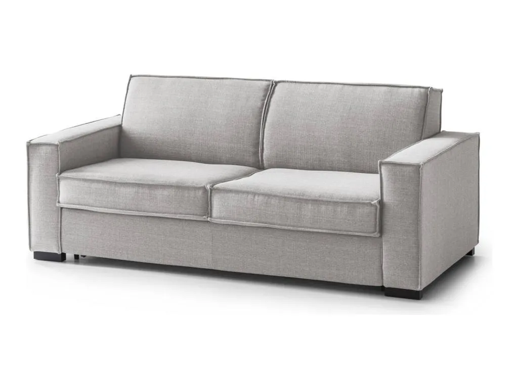 Sofá fijo Andreuworldcasa Sofá de 2 plazas Made in Italy Sofá de salón en tela con reposabrazos delgados Cm 160x95h90 Gris