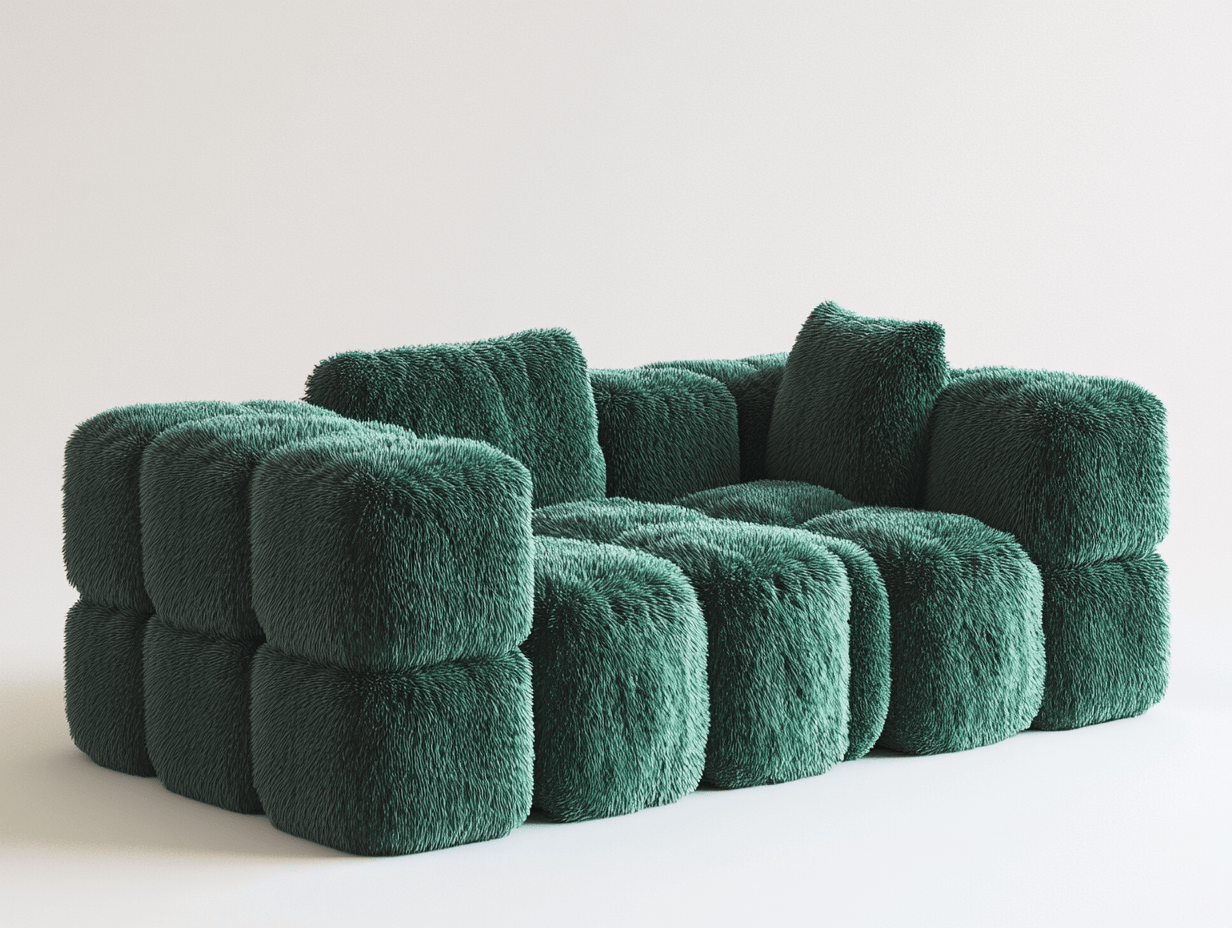 Sofá verde de 3 plazas 200x100x80 cm