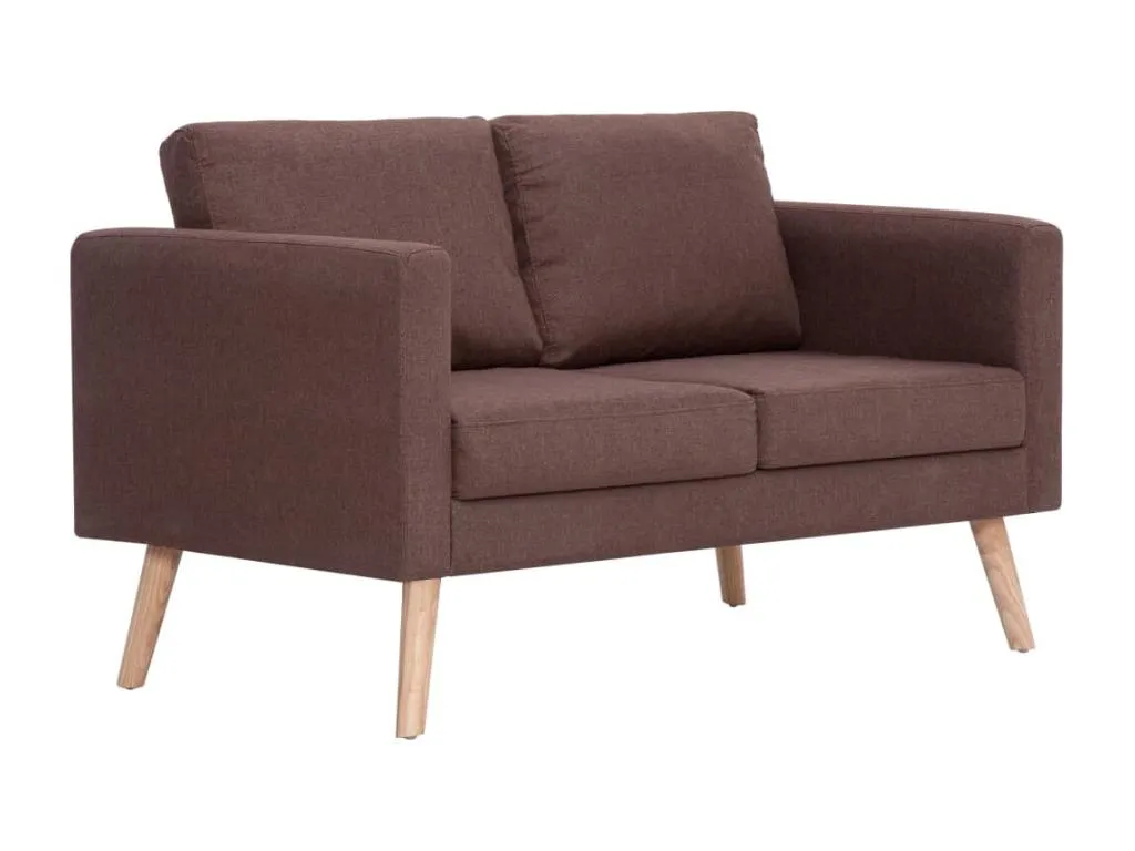 Sofá de 2 plazas de tela marrón