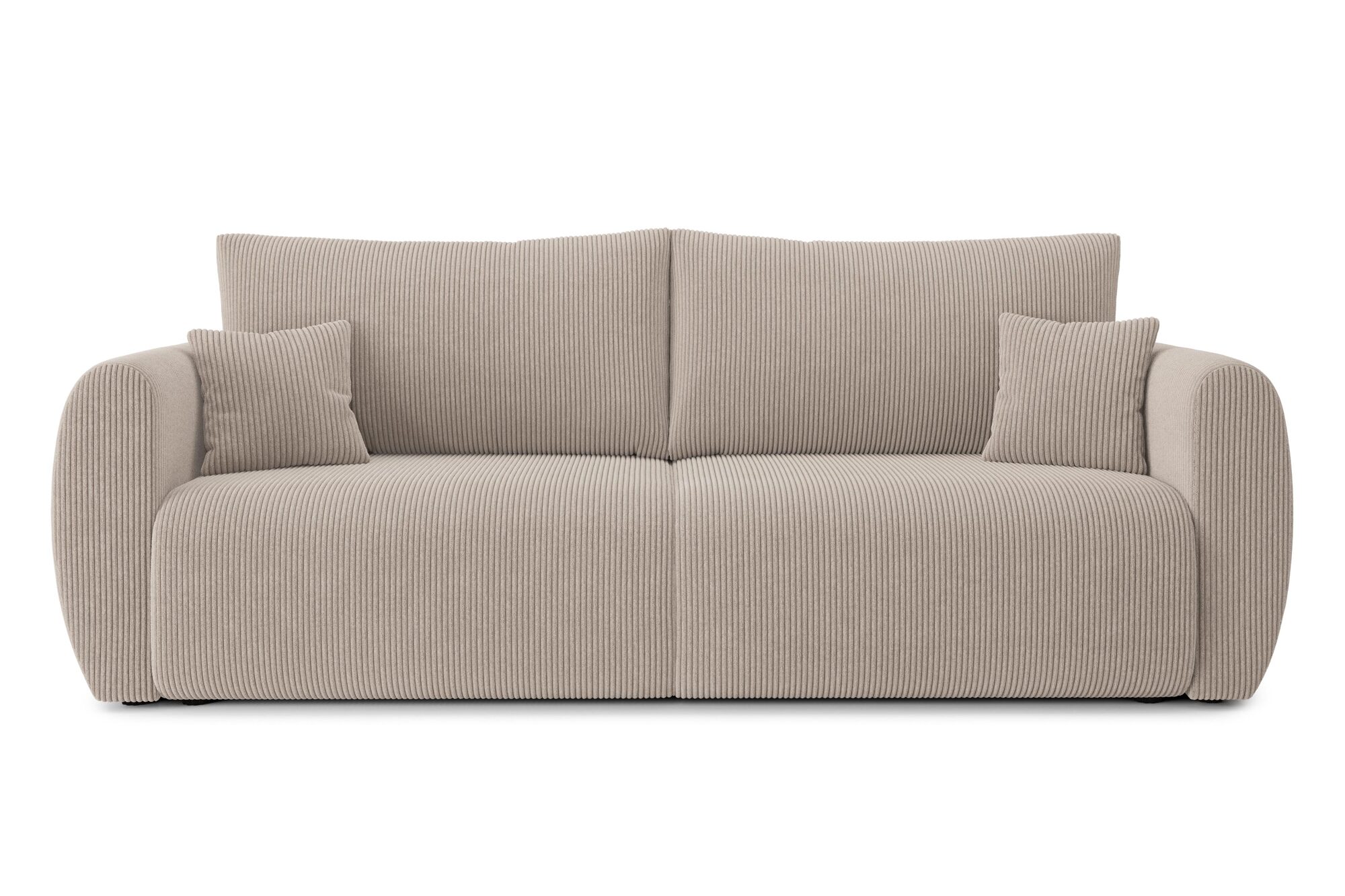 Sofá recto convertible en terciopelo, 3 plazas, color gris claro fs2067j4