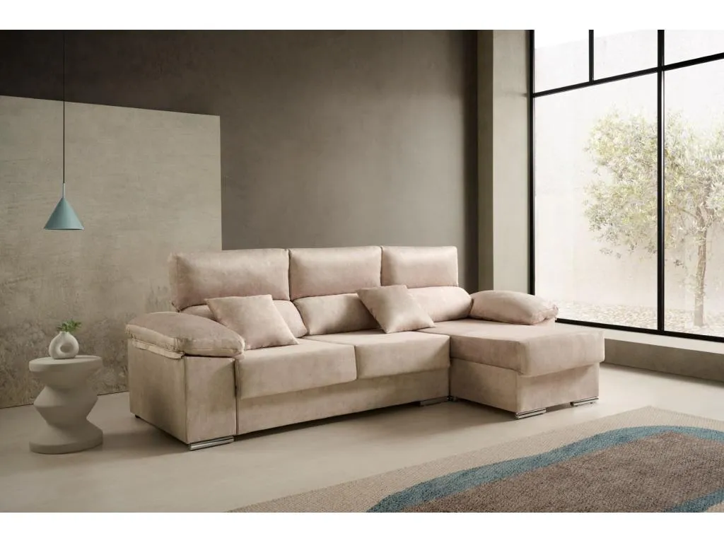Sofa Chaise Longue Reclinable Andreuworldcasa Beige Derecha