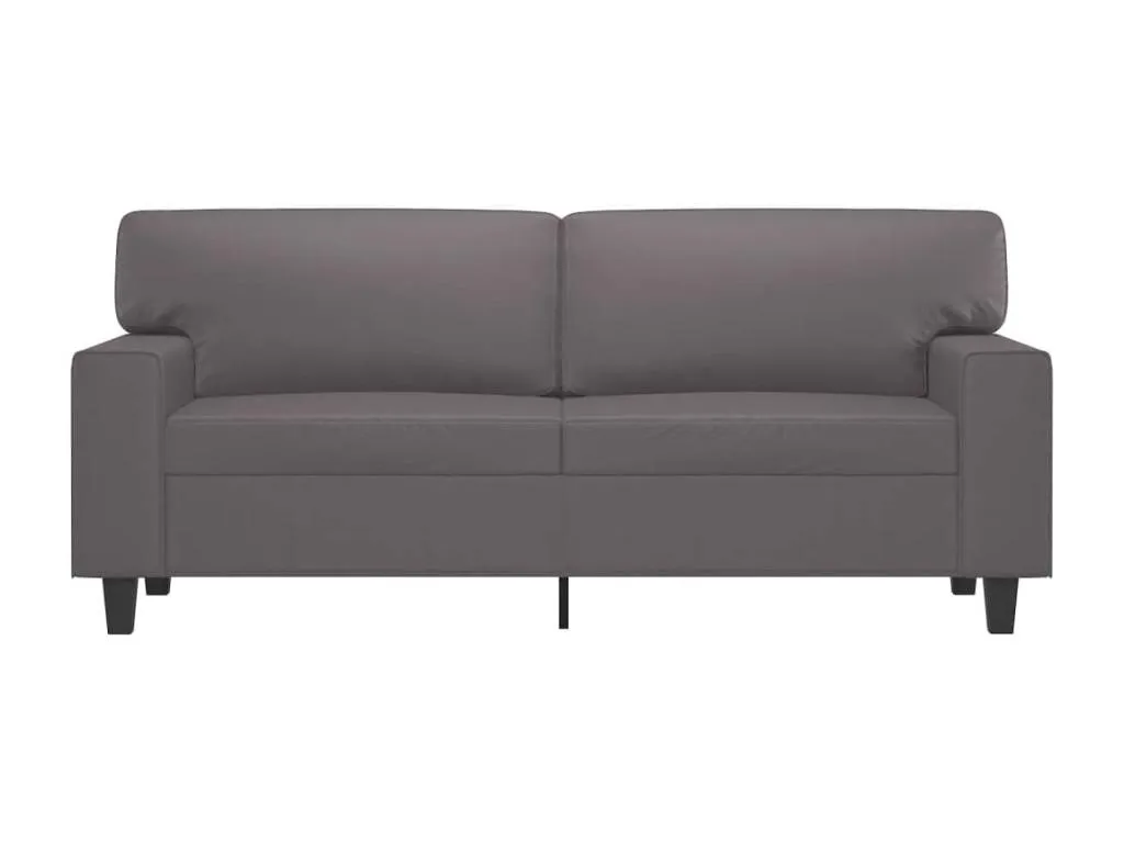 Sofá de 2 plazas de cuero sintético gris 140 cm