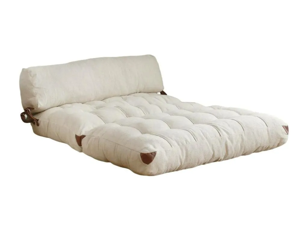 Sofá cama 2 plazas Mobtrendy Sofá transformable Sofá para invitados Sillón cama con almacenaje 120x75 h79 cm Crema 85490jqid