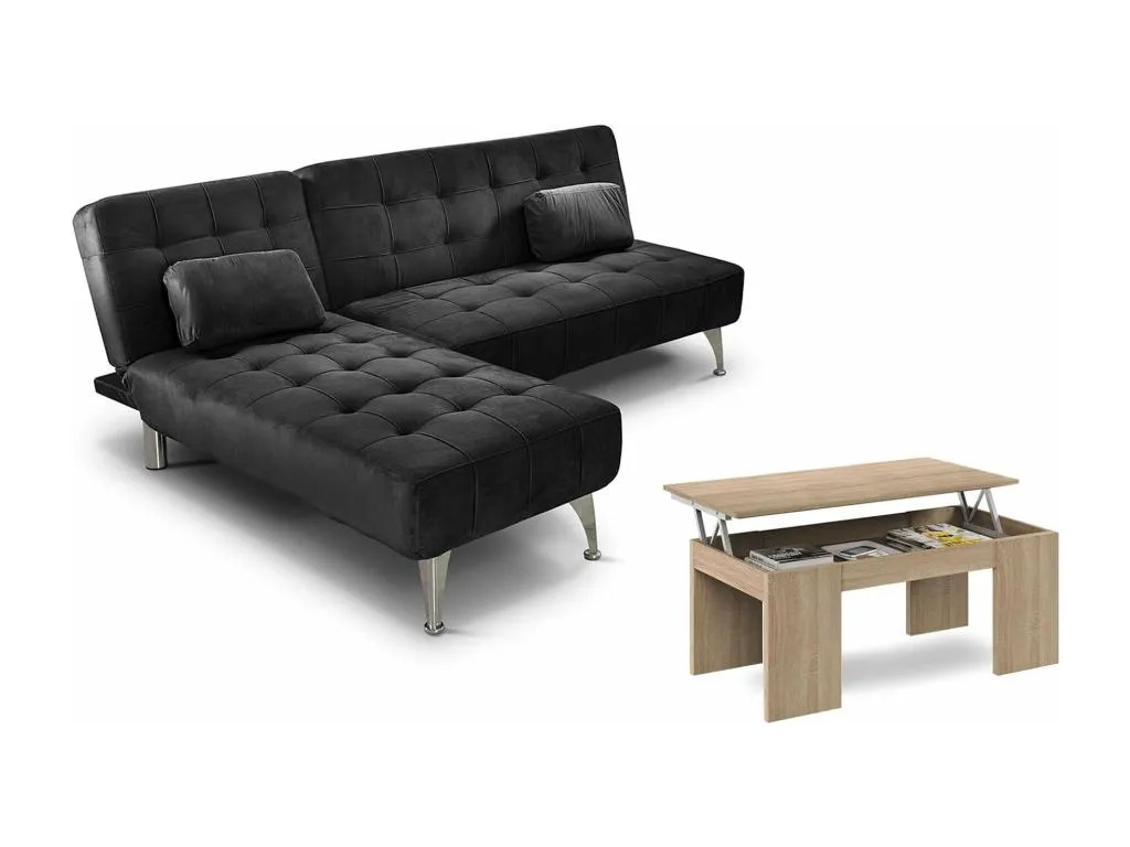 Oferta - Sofa Cama Chaise Longue XS Mesa de Centro Elevable