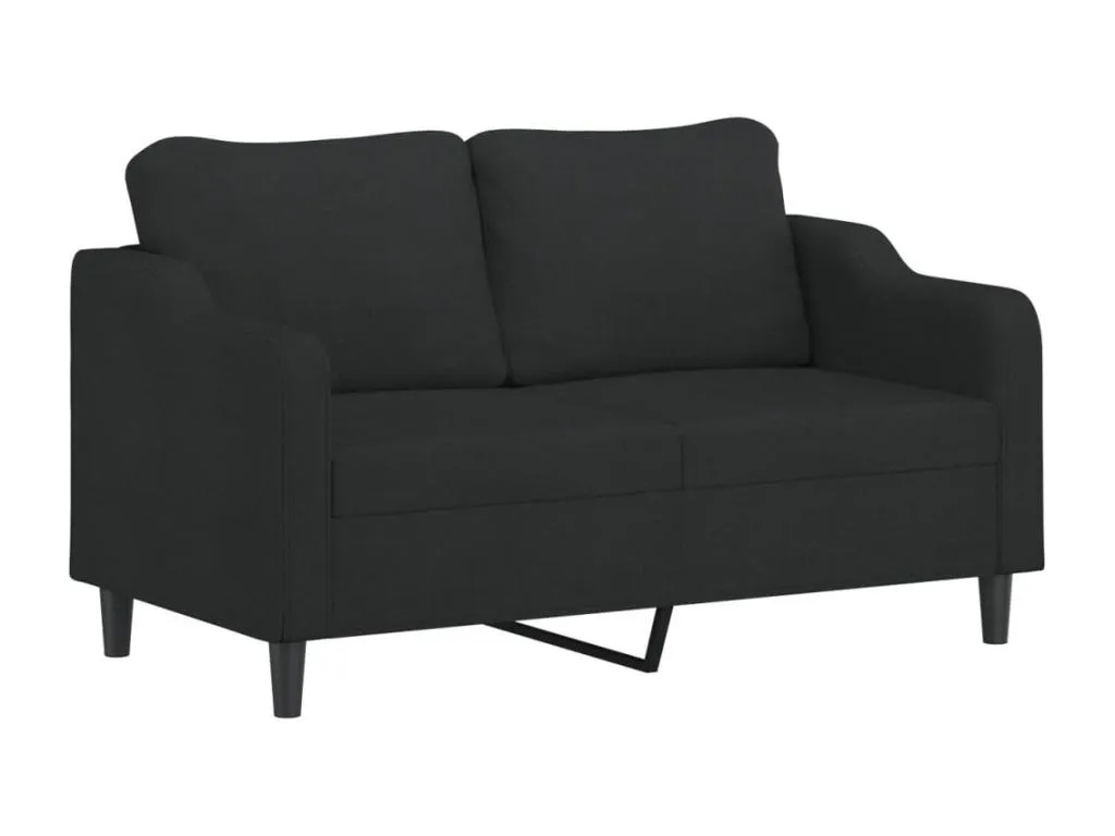 Sofá de 2 plazas de tela negro 140 cm