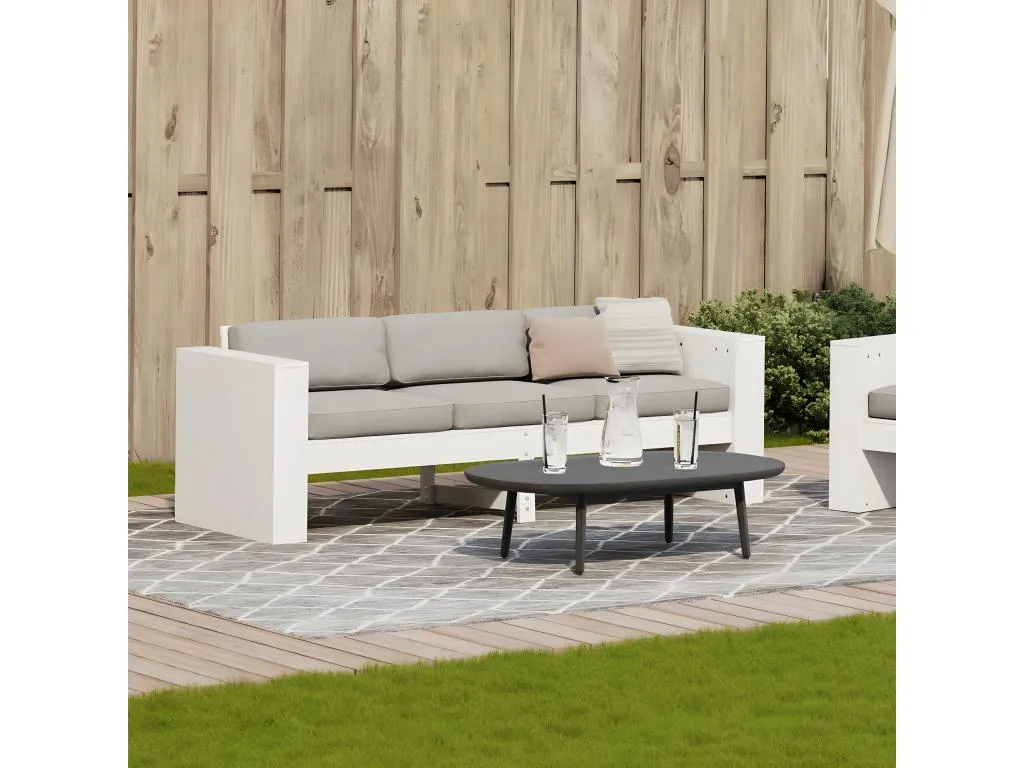 Sofá de jardín 3 plazas Francomuebleses maciza Francomuebleses blanco 189x60x62 cm