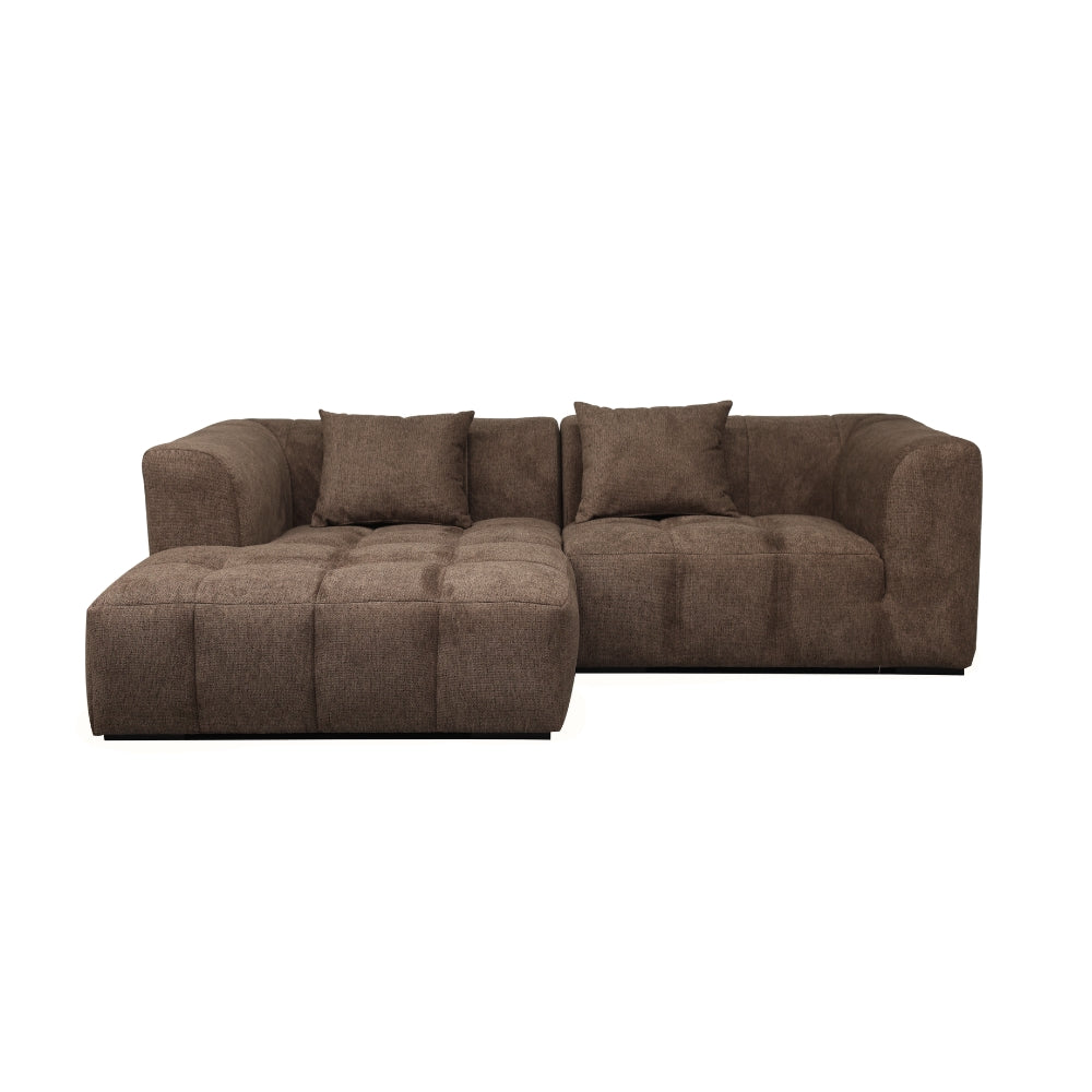 Sofá marrón de 240 cm con chaise longue izquierda q0c66xw48