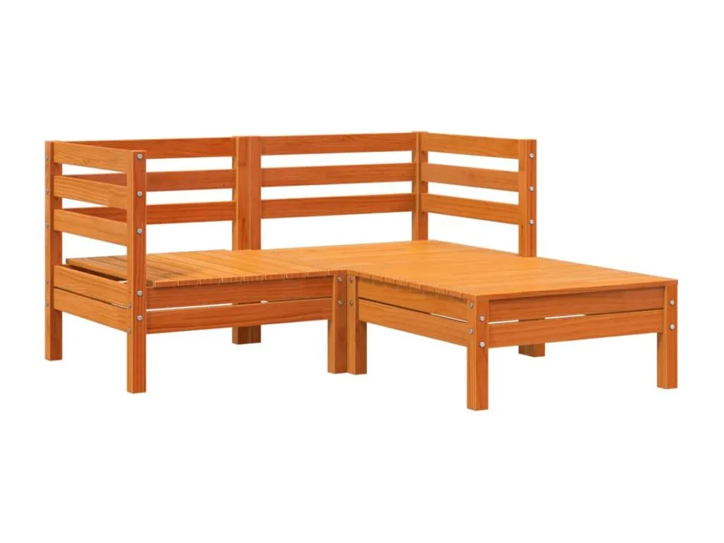 Sofá de jardín 2 plazas con reposapiés Decoencanto marrón cera