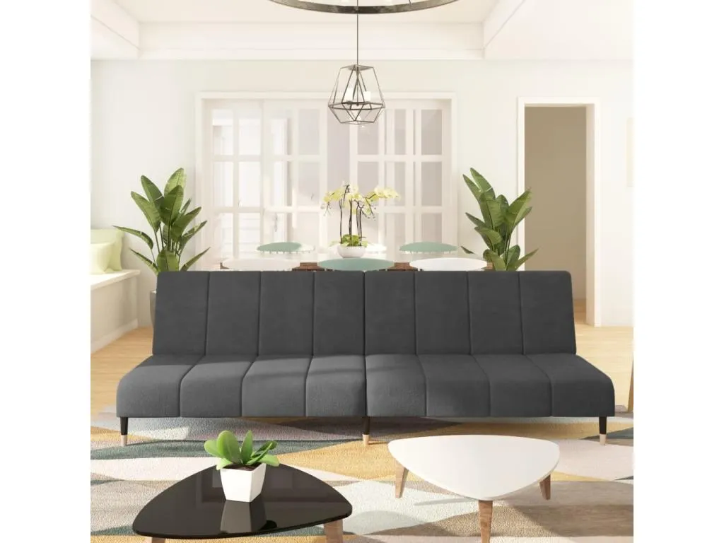 Sofá cama de 2 plazas terciopelo gris oscuro HCRS31060