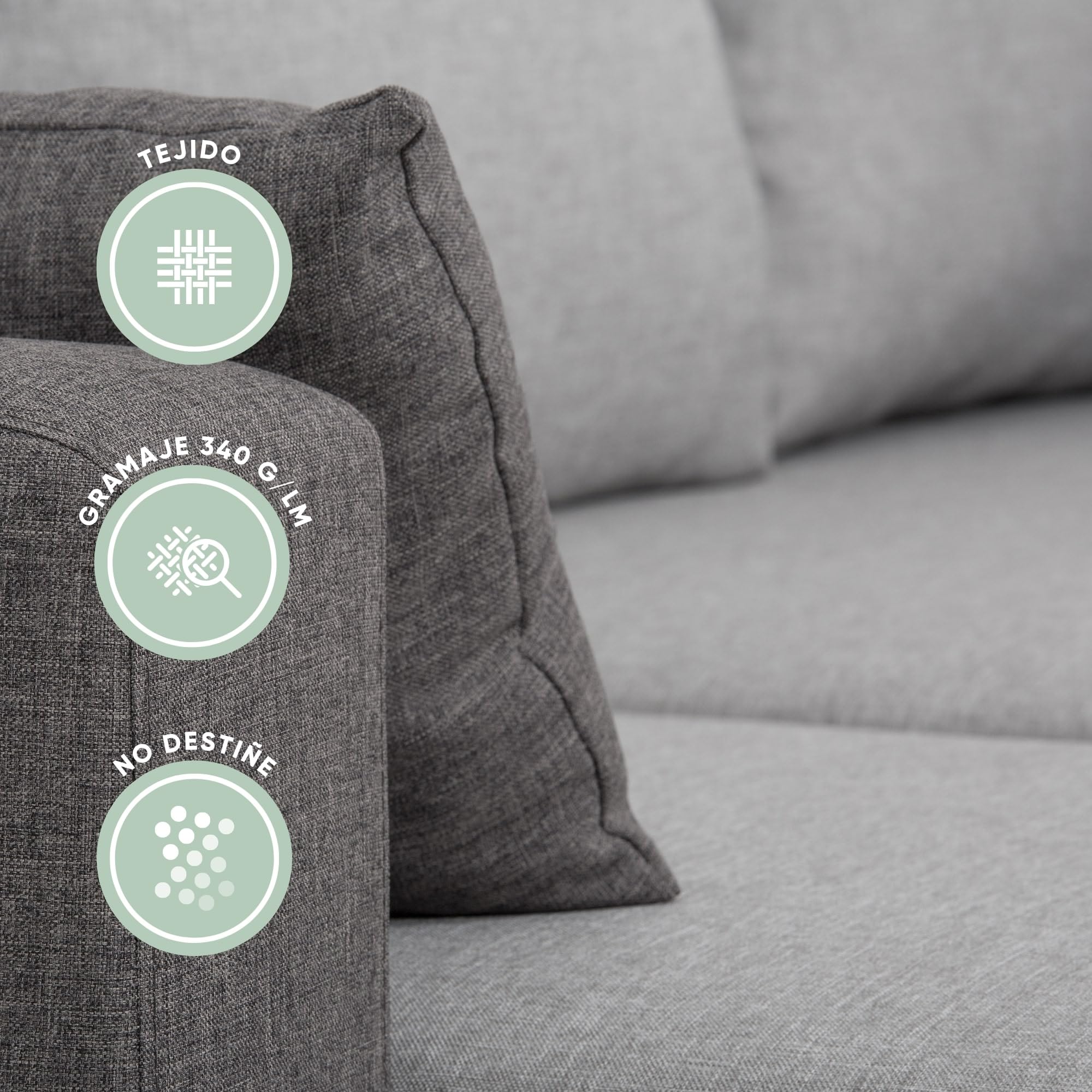 Sofá cama esquinero 4 plazas chaise longue reversible gris