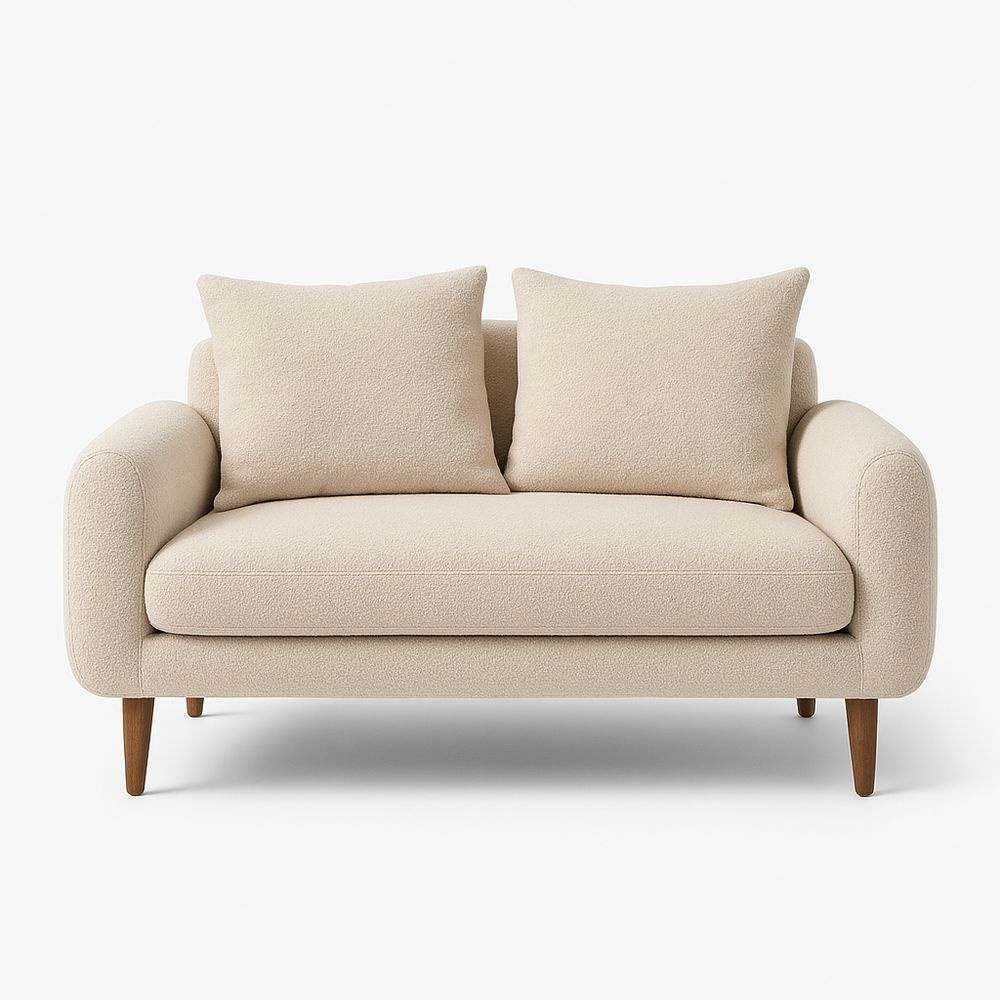 Sofá contemporáneo acolchado salón crema 2 plazas tela 150cm