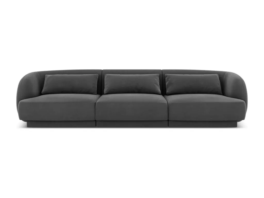 Patriciabaezcasa - Sofá Patriciabaezcasa 3 plazas de terciopelo gris - 255x90x70cm