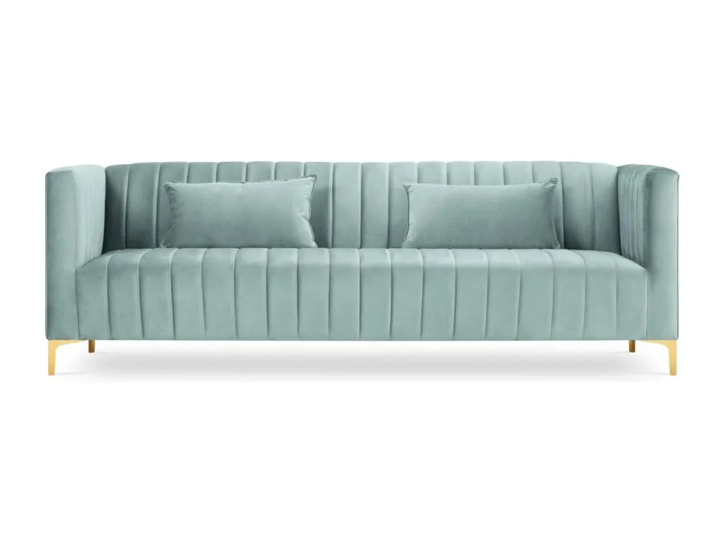 Alkihogares - Sofá Alkihogares 3 plazas de terciopelo menta - 220x85x74cm