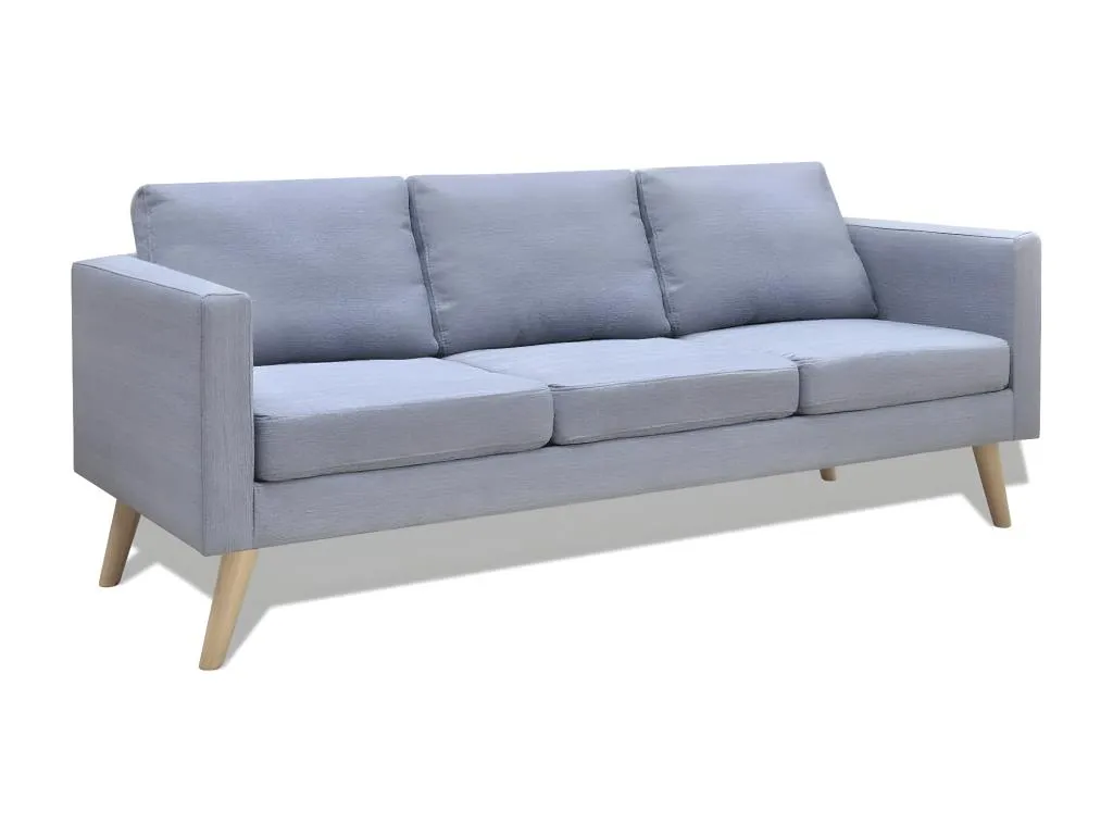Sofá 3 plazas Tela gris claro 28220adjy