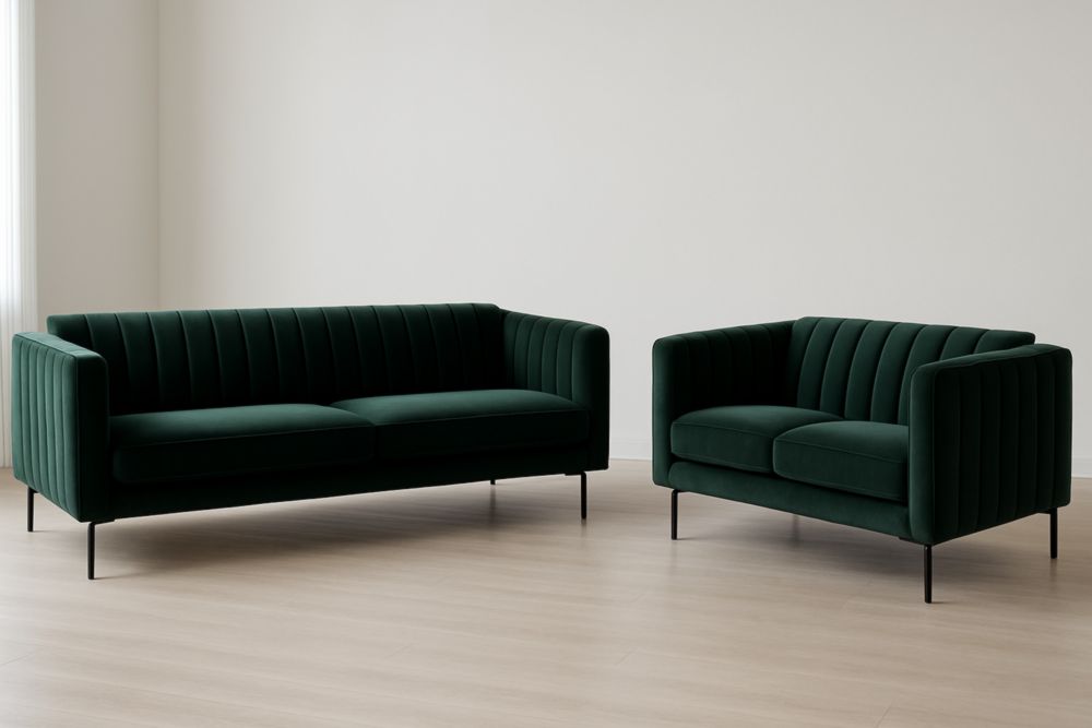 Juego de sofá 3 plazas y 2 plazas de terciopelo