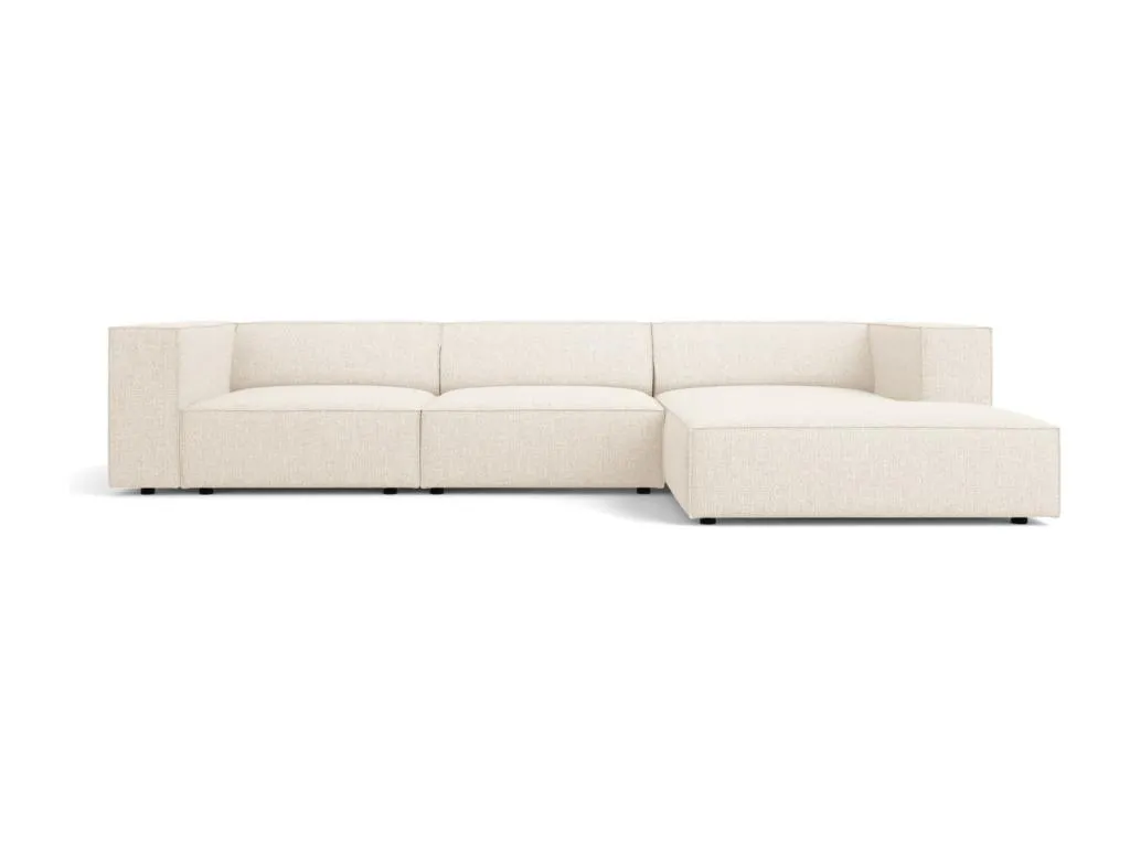 Vivircalido - Sofá esquinero derecho Vivircalido 4 plazas de tejido chenilla beige claro - 284x166x70cm otnx96111