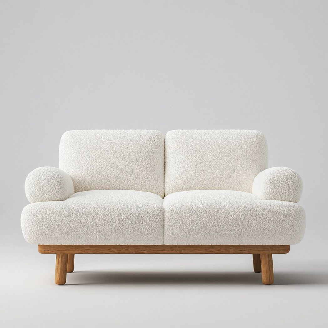 Sofá moderno de dos plazas tapizado en tela 160x80x75 cm