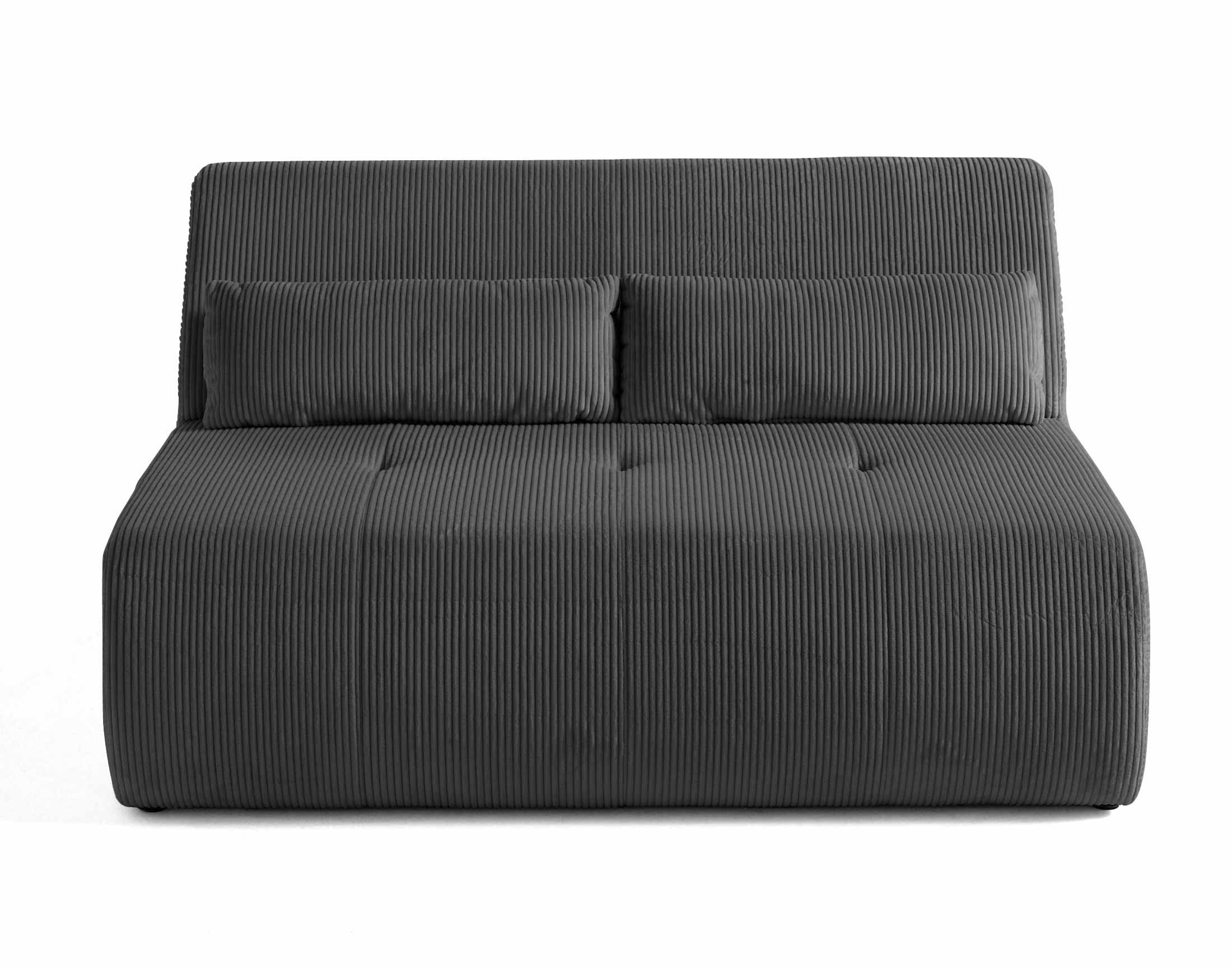 Sofá de 2 plazas en terciopelo de cordón gris oscuro nj2351l3