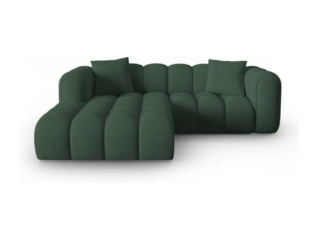 Decoencanto - Sofá esquinero modular izquierdo Decoencanto 3 plazas de tejido estructural verde mar - 187x190x70cm