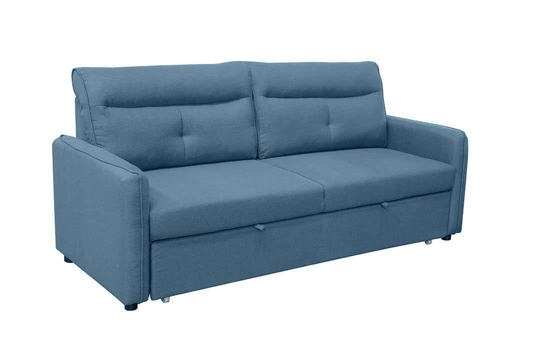 Sofá cama 3 plazas apertura arrastre azul SHIITO