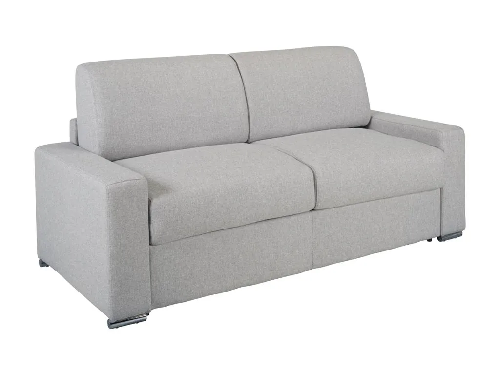 Sofá cama de 3 plazas de tela de apertura rápida Boverdeco - Gris - Cama de 140 cm - Colchón de 18 cm
