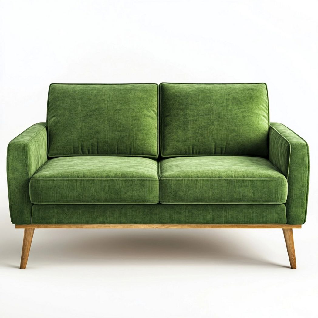Sofá de Dos Plazas en Terciopelo Verde 145x85x90 cm
