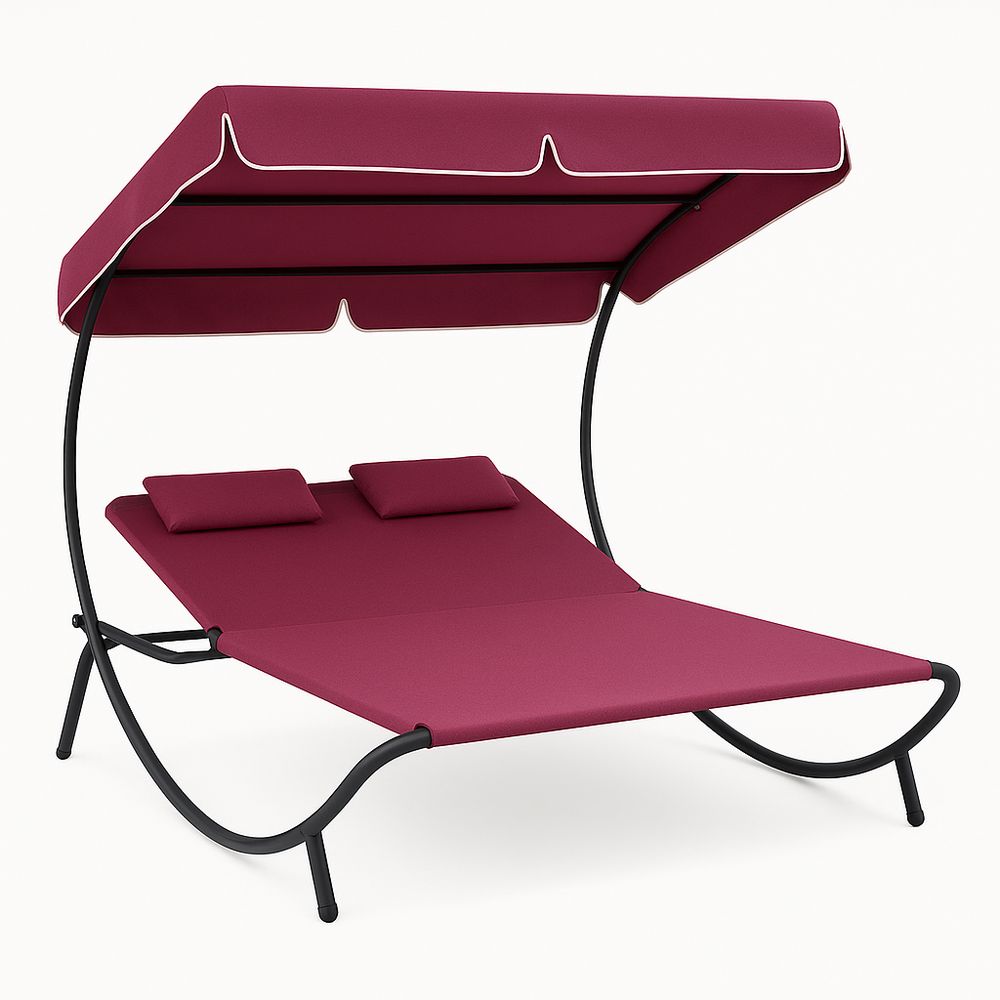 Sofá de Exterior de Dos Plazas con Tejido Impermeable y Estructura de Acero, Ideal para Jardines y Terrazas