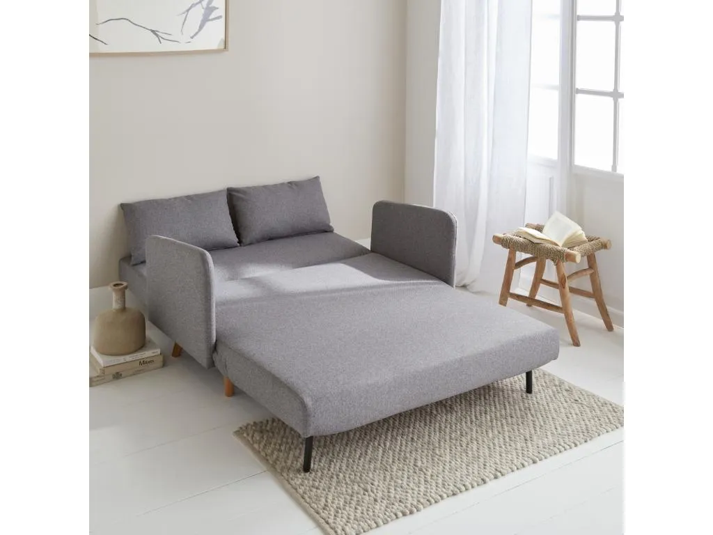 Sofá cama con patas de Luxmbls de 2 plazas gris claro JLLF82594