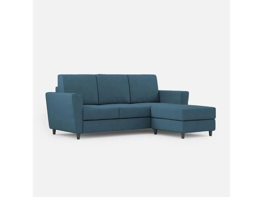 Casabellaes Sofá 3 plazas (tres plazas de 60 cm) puf dimensiones exteriores L.212 P.155 color aviación 26582JUFL