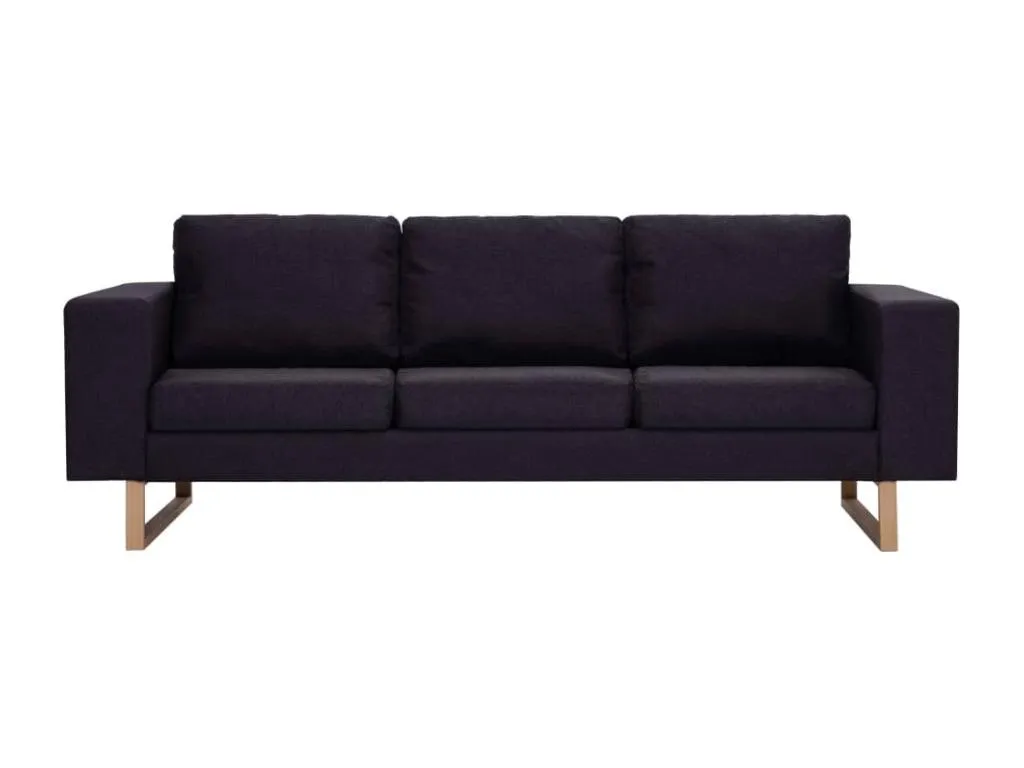 Sofá de tres plazas confeccionado en tela negra dhlz92471