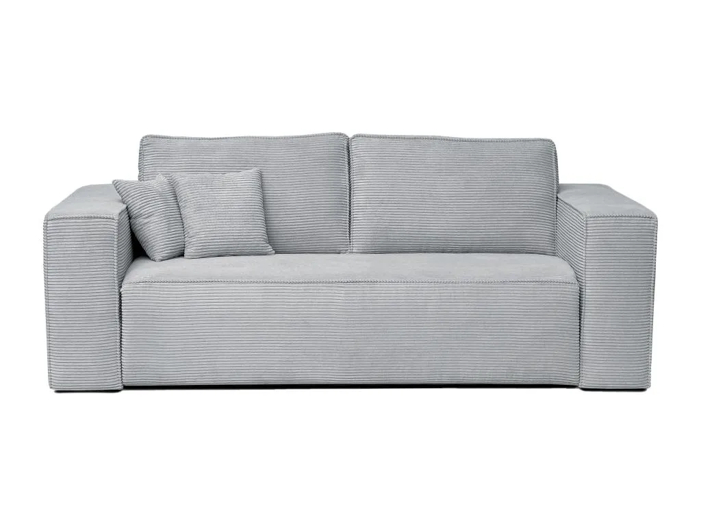 Sofá cama de 4 plazas de apertura rápida en pana gris - Cama de 160 cm - Colchón de 14 cm Hogarmini II 62586gyza