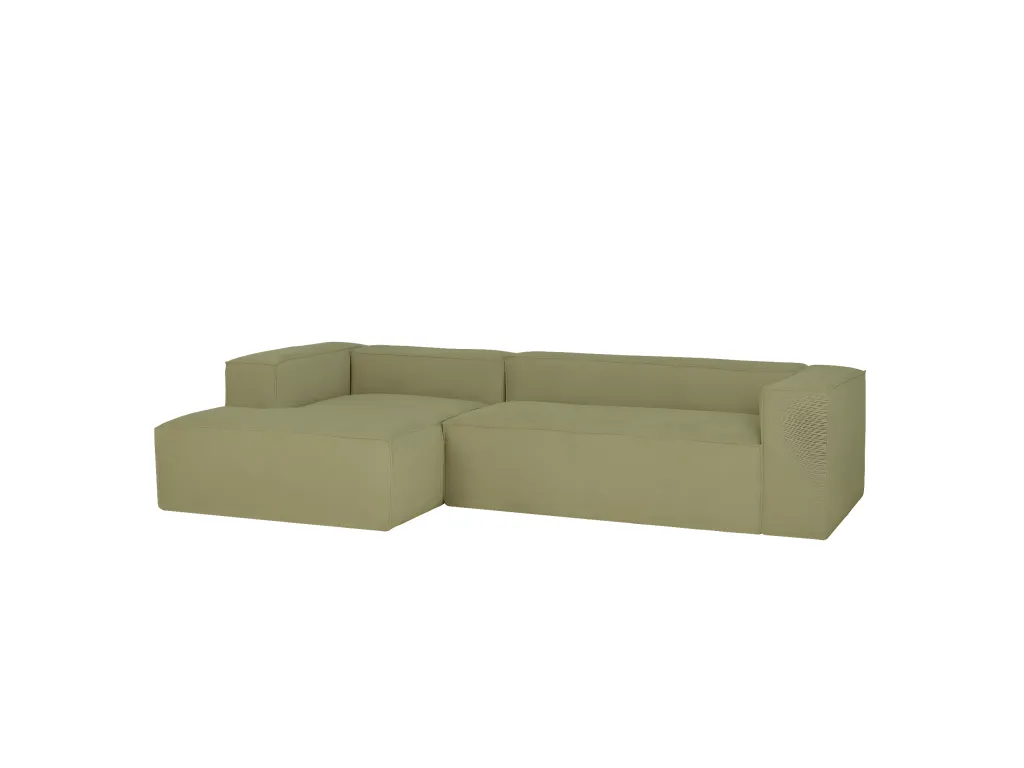 Sofá de 2 plazas con chaise longue izquierdo de pana Hogarmini 250x70x175cm - Hogarmini 90987ghns