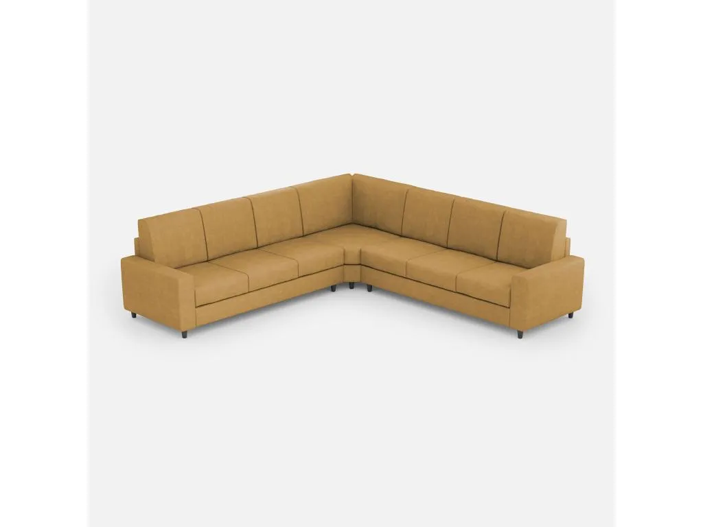 Sofá Banakdecoracion de 3 plazas (tres plazas de 60 cm) rincón sofá de 3 plazas (tres plazas de 60 cm) dimensiones exteriores L.286x286 color ocre MFUN10427