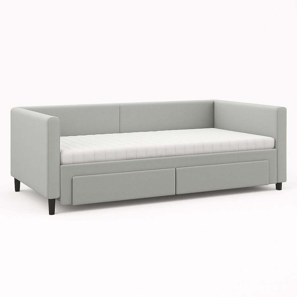 Sofá cama moderno de dos plazas,tapizado en tejido gris,con almacenamiento,diseño minimalista,190 cm