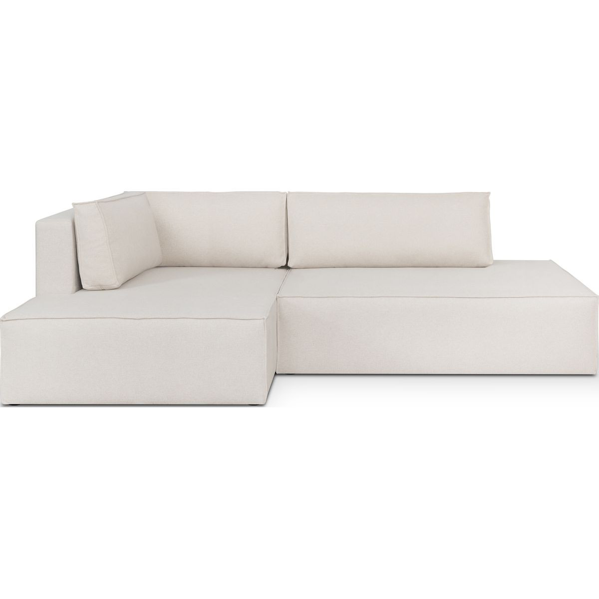 Sofá esquinero izquierdo convertible de 3 plazas tapizado en tela beige ey5129d5