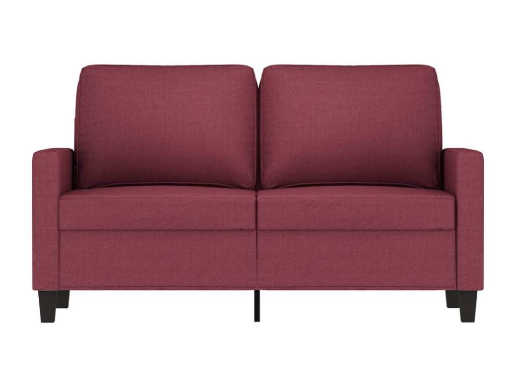 Sofá de 2 Plazas en Tela Rojo Tinto Longitud 120 cm BI5193338