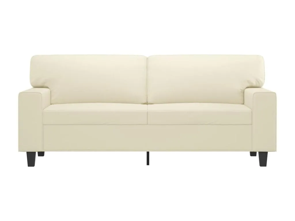 Sofá de 2 plazas de cuero sintético color crema 140 cm UQWZ17093