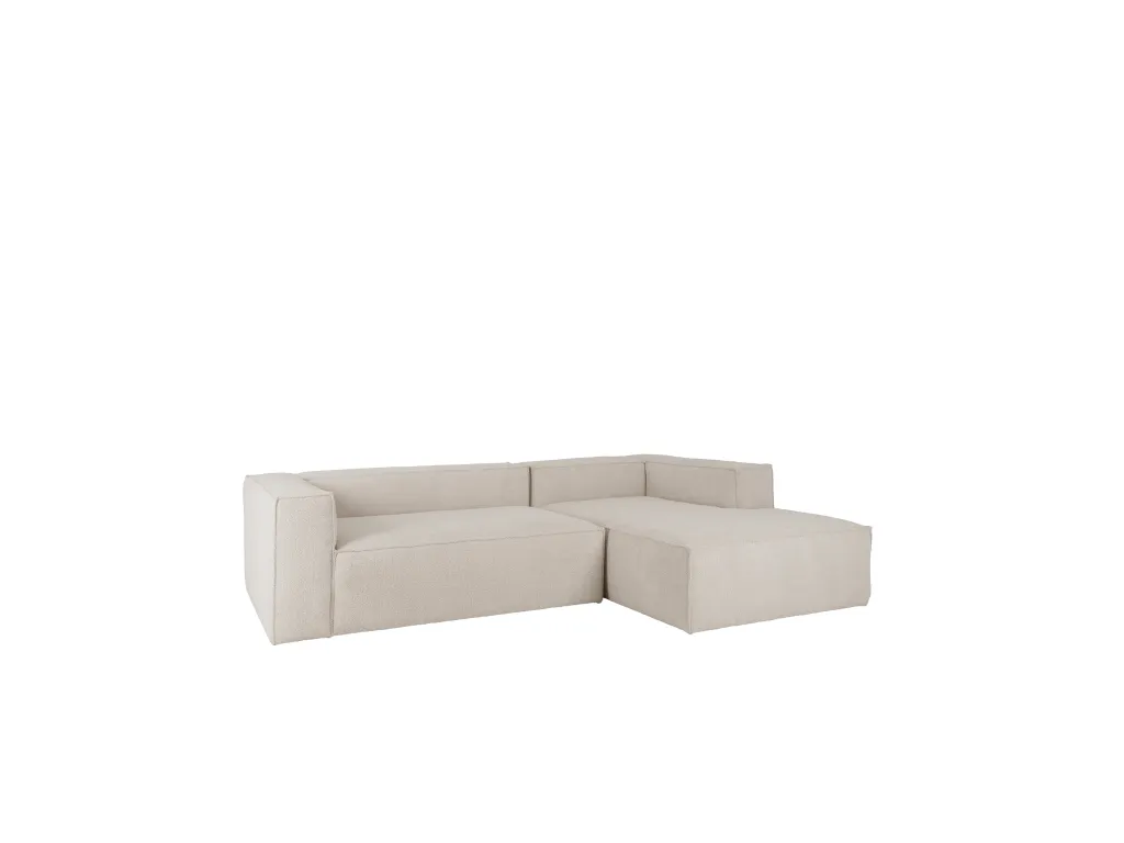 Sofá 4 plazas y chaise longue derecho color gris claro 250x175cm - Habitarluz 82315VKLT