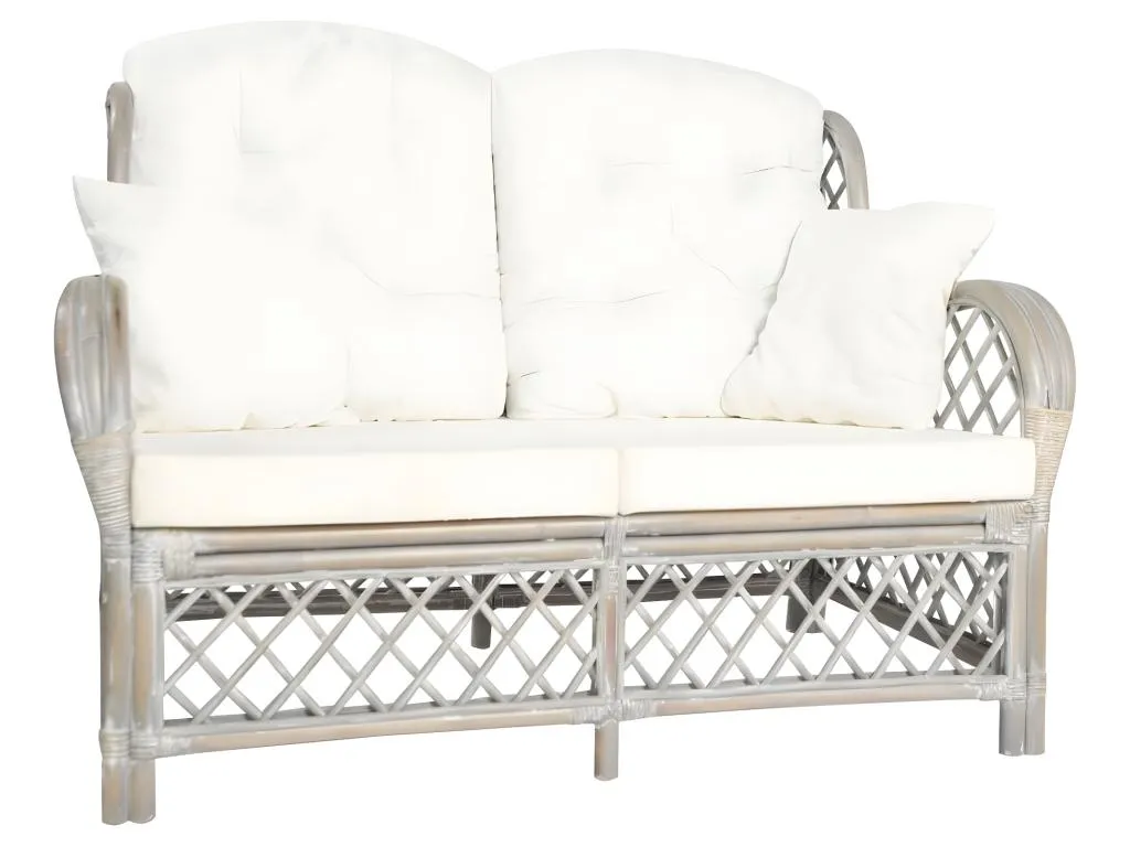 Sofá de 2 plazas en ratán gris Biocasahogar UG5966359