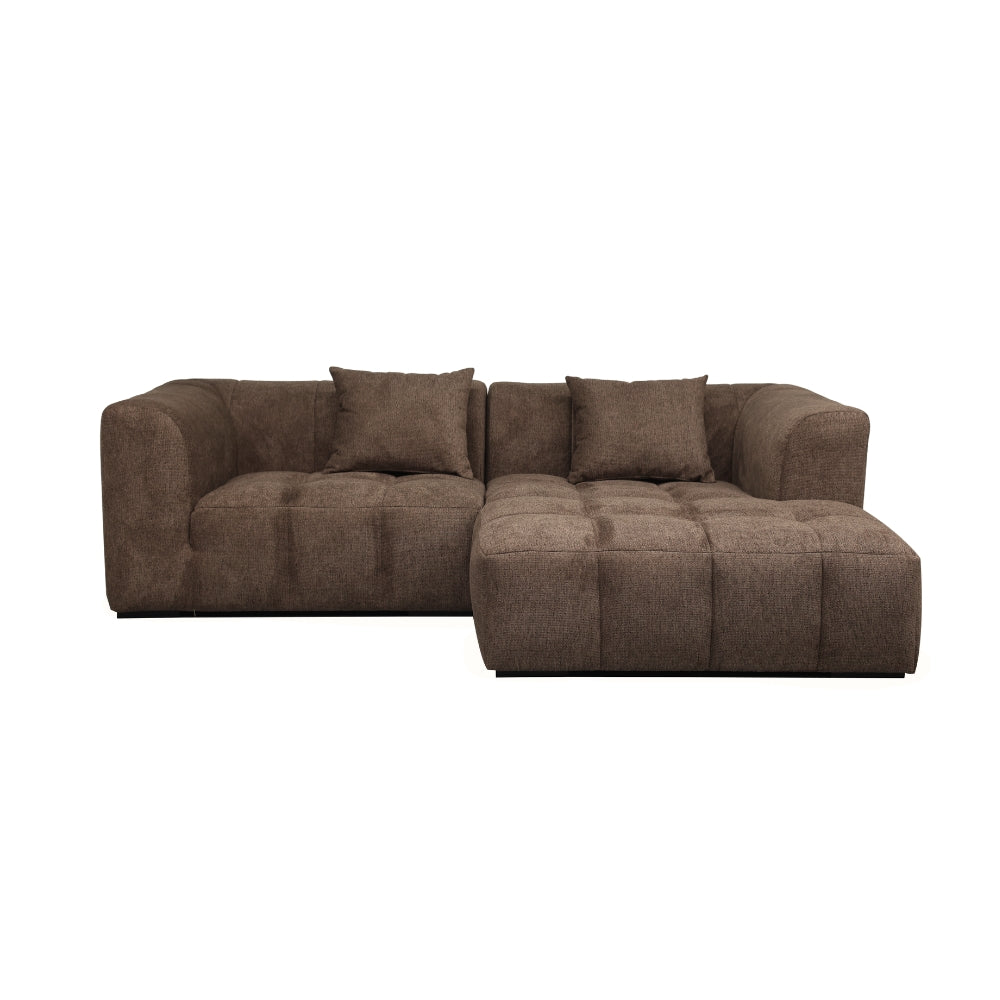 Sofá marrón de 240 cm con chaise longue derecha l2c46rf27