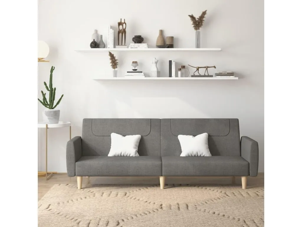 Sofá cama de 2 plazas tela gris oscuro