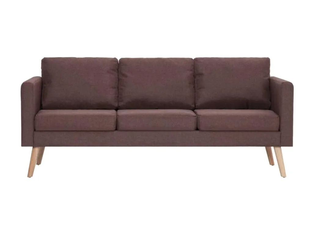 Sofá de 3 plazas de tela marrón