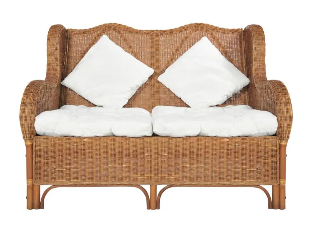 Sofá de dos plazas de ratán marrón claro  VC1452749