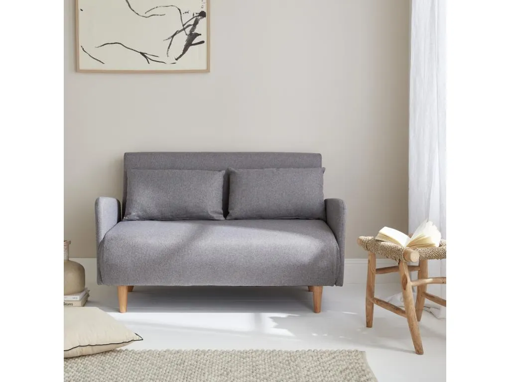 Sofá cama con patas de Luxmbls de 2 plazas gris claro JLLF82594