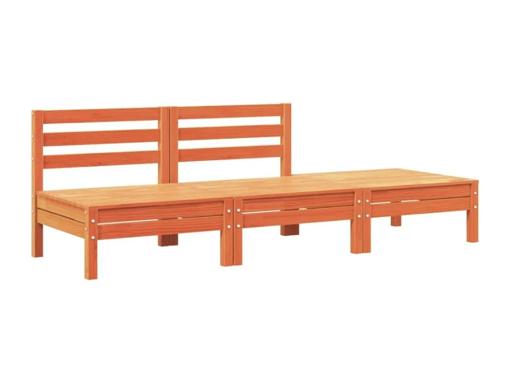 Sofá de jardín de 3 plazas Mobtrendy maciza de Mobtrendy marrón cera ltnq89456