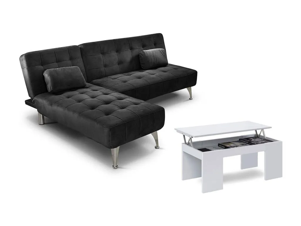 Oferta - Sofa Cama Chaise Longue XS Mesa de Centro Elevable
